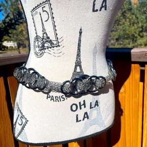 Chico’s textured disk & multi chain belt